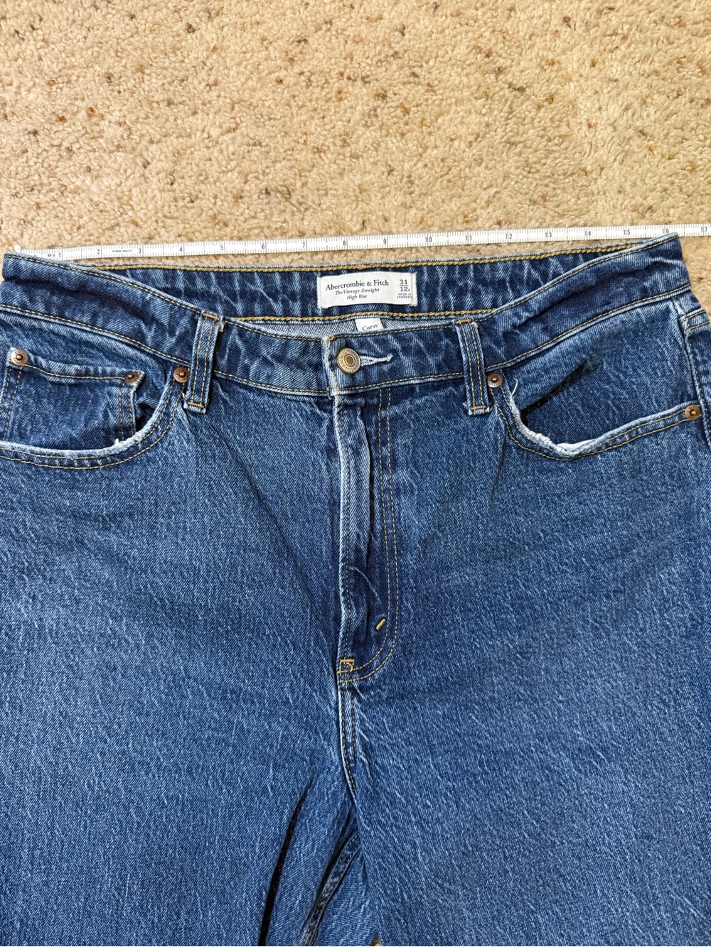 Abercrombie Curve Love High Rise Vintage Straight Jeans 31/12